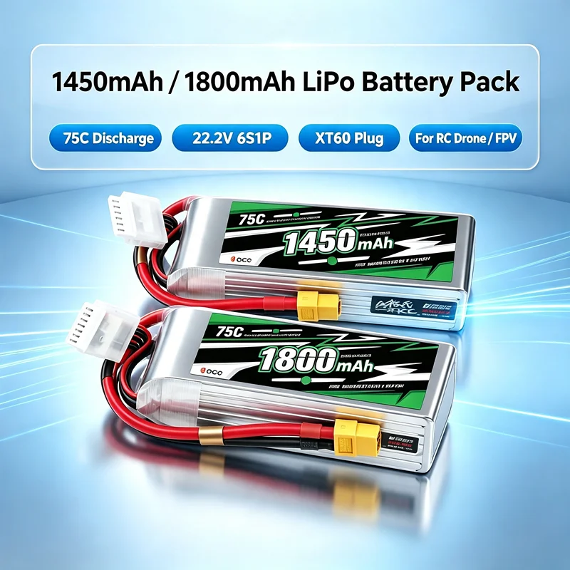 Drone Battery 6S - 2 Baterias Lipo Gens ACE 22.2V