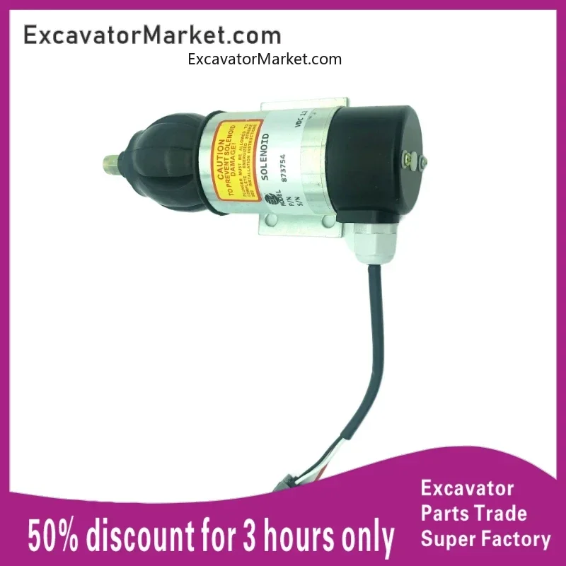 for Excavator For Volvo Penta Engine 12v Stop Shutoff Solenoid Valve Oe52318 873754 872825 Excavator Accessories