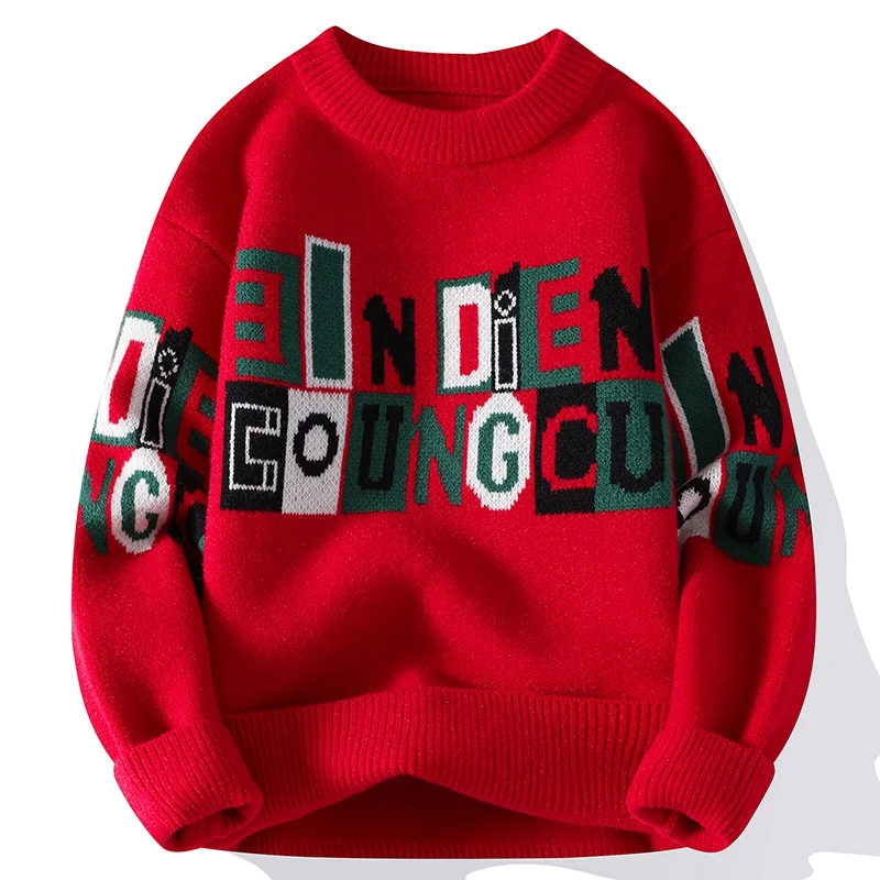 

Sweaters Mens 2023 Fall Winter New Knitted Hip Hop Streetwear Fashion Men Soft Warm Wool Pullovers Loose Christmas Style Sweater