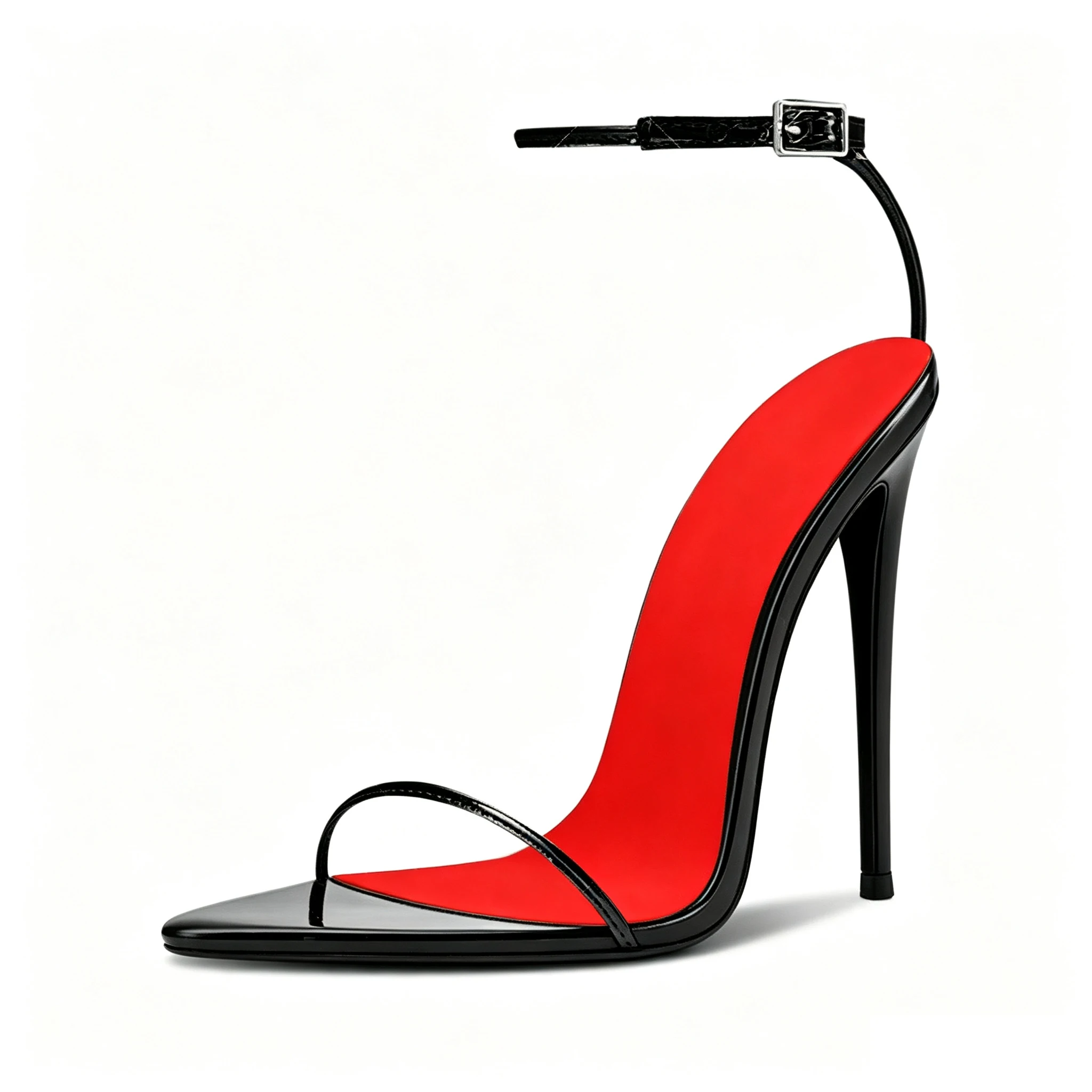 13cm High-End Customized Sexy Plus-Size High Heels Pointed Toe Strappy Sandals with Single Back Strap T-Strap for Women