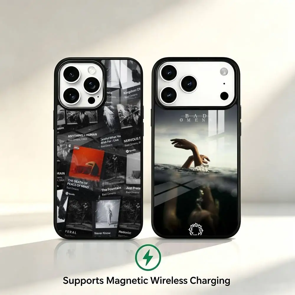Band B-Bad Omens Phone Case For iPhone17,16,15,14,13,12,11 Plus,Pro Supports Magnetic Wireless Charging