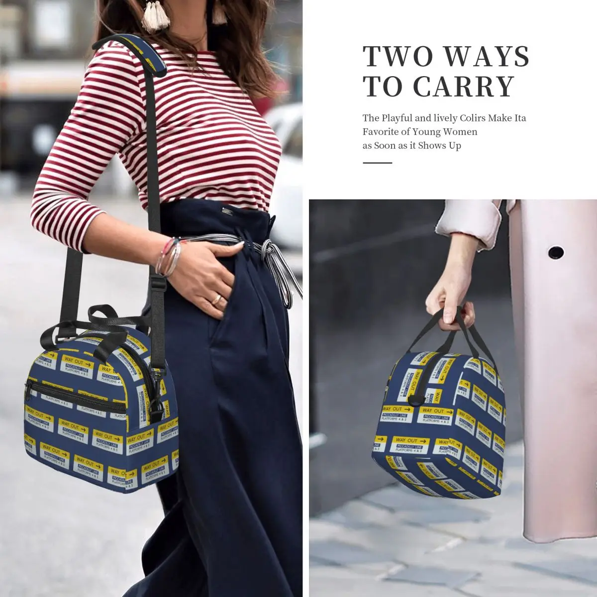 London Underground Way Out Sign Insulated Lunch Bag for School Picnic Storage Food Boxes Portable Cooler Thermal Lunch Box Tote view 5