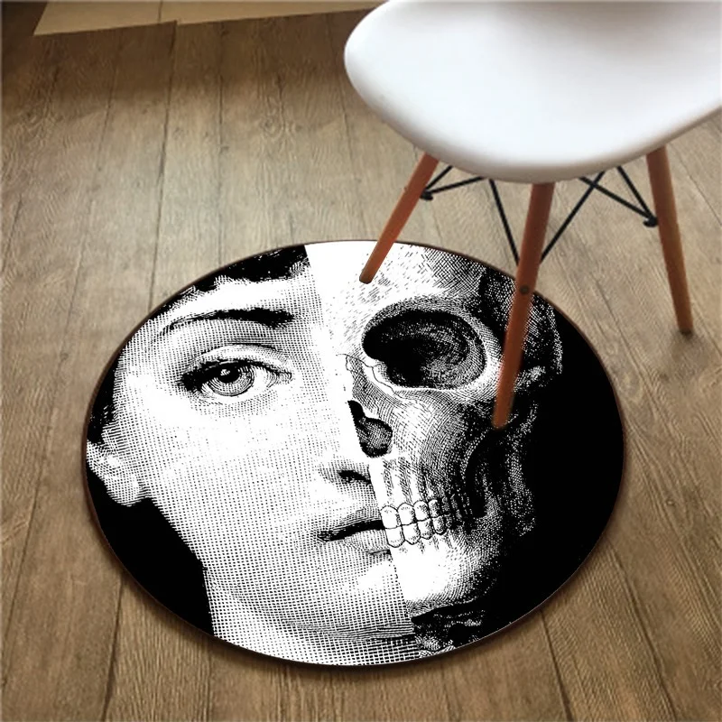 Black and White Girl Avatar Living Room Decoration 3d Carpet Circle Rug Rug For Living Room Area Rug For Living Room Outdoor Rug