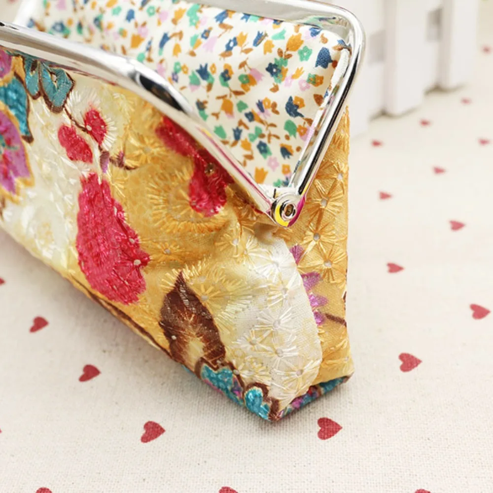 New Weave Cloth Embroidered Fabric Wallet Dacron Long Wallet Pocket Bag