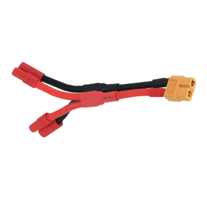 1/2 Pcs  2 HXT 3.5mm Plug to 1 XT60 Female Connector Parallel Wire Charge Cable 12awg 10cm for RC Charger Motor ESC