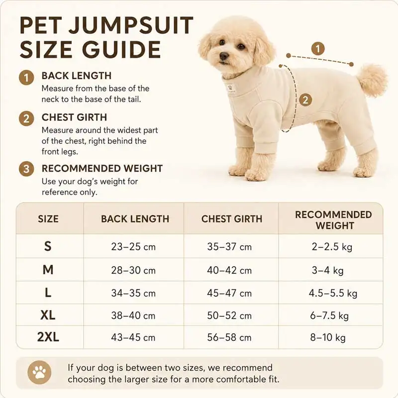 Hunde-Pyjama für Kleine und Mittelgroße Hunde Erholungsanzug Niedlicher Weicher Atmungsaktiver Welpen-Schlafanzug Dehnbarer Haustier-Pyjama – Detail 1