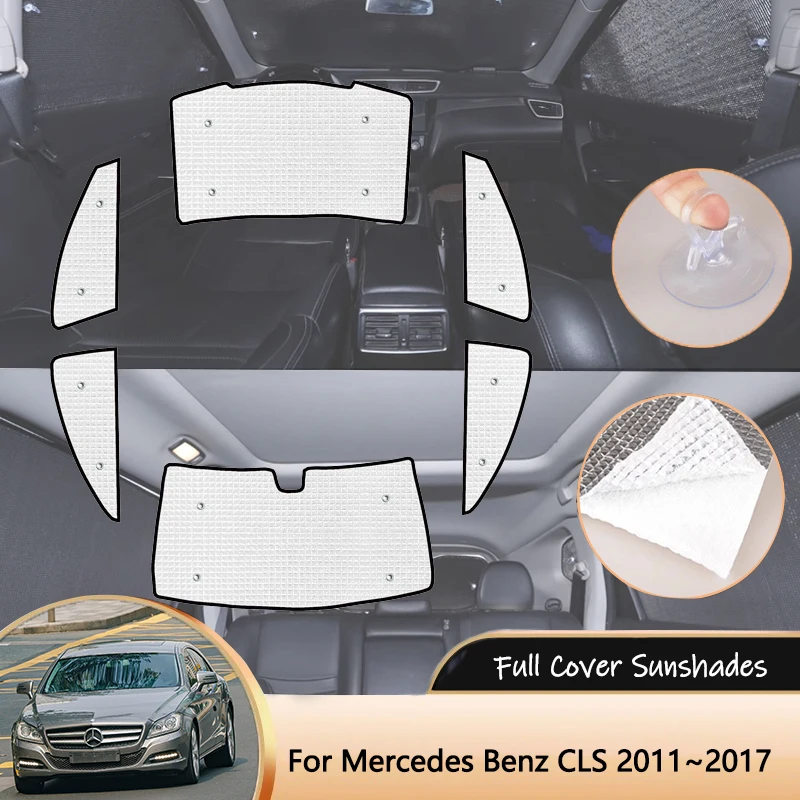 For Mercedes Benz CLS Class C218 MK2 2011~2017 2012 Full Cover Sunshades Car Sun Protection Windshields Side Windows Accessories