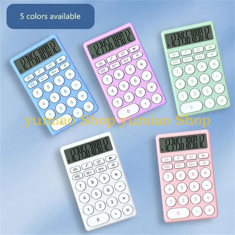 587B 12 Digits Scientific Calculator with Large LCD Display and Round Button for Students and Office Workers for Mathematical