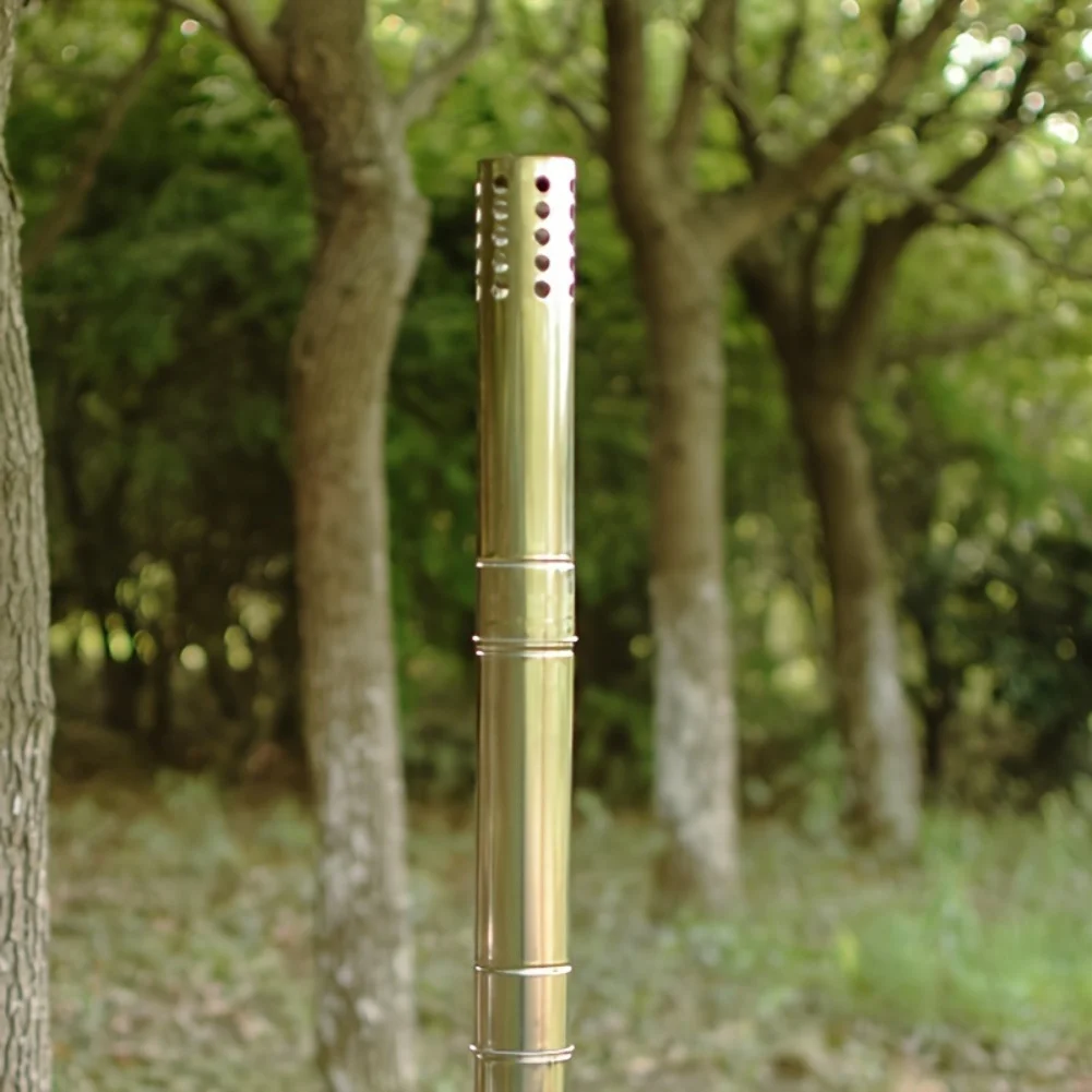 Camping Wood Stove Chimney Kit with 5 Pipes and Spark Arrestor Suitable for 6 cm Diameter Stove Openings and Outdoor Use