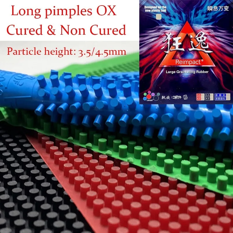 

Table Tennis Rubber Long Pimples OX Cured&Non Cured Pimple Size:3.5/4.5mm Large Particles Ping Pong Rubber Erratic Unpredictable