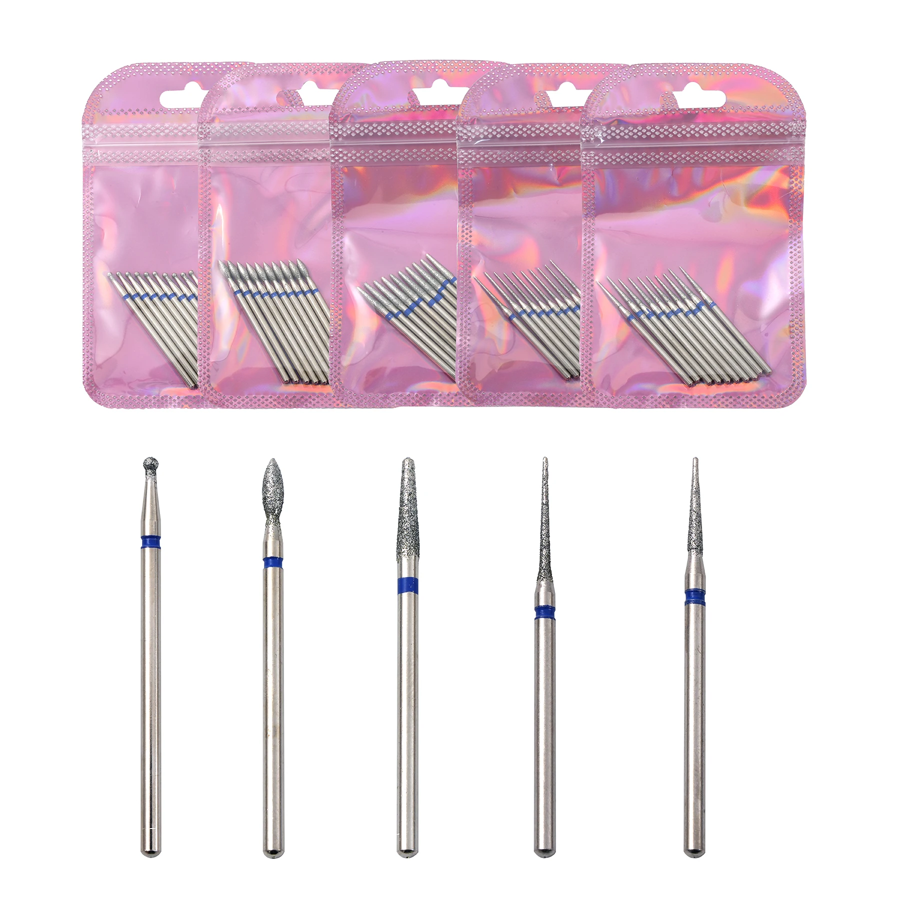 10pcs/pack For Manicure Diamond Nail Drill Milling Cutter Manicure Rotary Bits Cuticle Clean Accessories 2.35mm shank Tools
