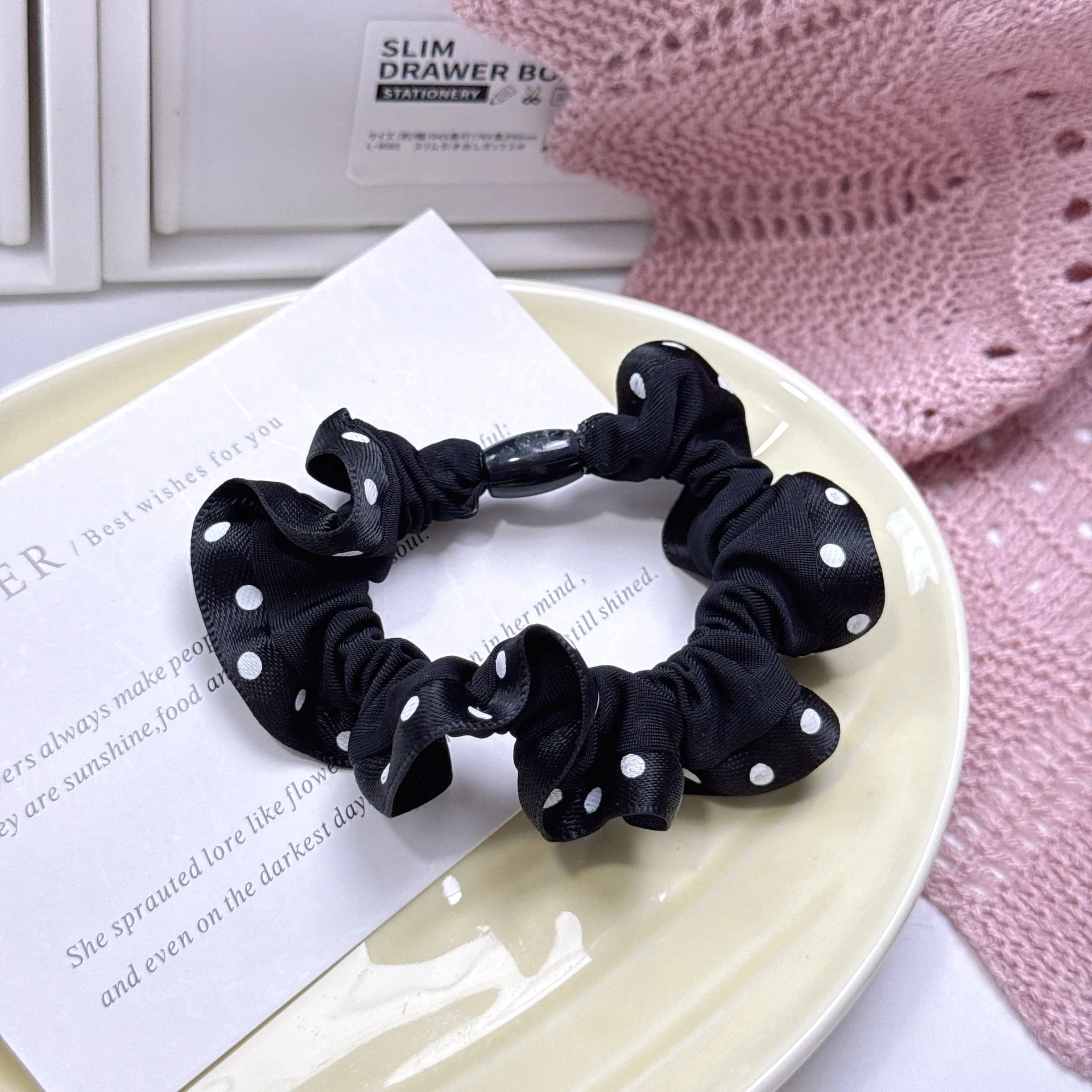 5 قطع بسيطة من ربطات الشعر المرنة ذات الأهداب المنقطة البسيطة، ربطة شعر أنيقة ومتعددة الاستخدامات، النسخة الكورية للفتيات