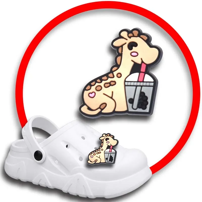 

Drinking Milk Tea Shoe Charms for Crocs Sandals Women Clogs Pins Shoe Decorations Accessory Men Badges Kids Shoes Accessories