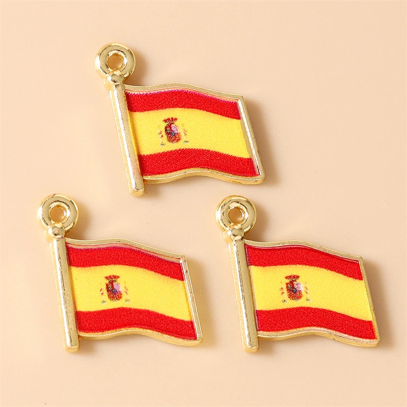 20 Stück niedliche, gemischte Emaille-Anhänger mit Nationalflaggen verschiedener Länder zum Basteln von Schmuck, Halsketten, Ohrringen, Armbändern, DIY-Bastelarbeiten und als Geschenk. – Detail 12