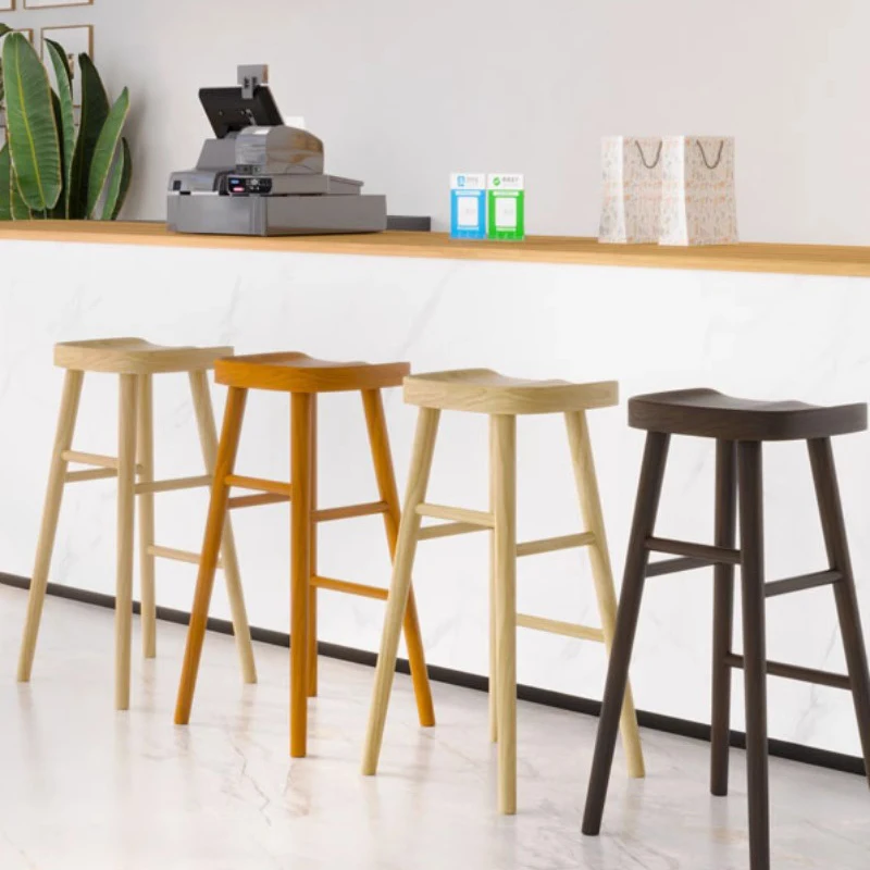 Luxury Chairs Home Bar Chair Step Stool Nordic Solid Wood Garden Kitchen Counter Stools Wooden Design Make Up Cafe Living Room