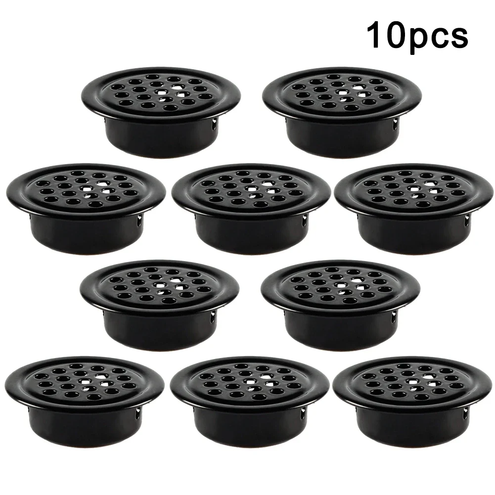 10 Metal Round Cabinet Air Duct Vent 19mm-53mm Steel Louver Mesh Hole Plug Decoration Cover Wardrobe Grille Ventilation System