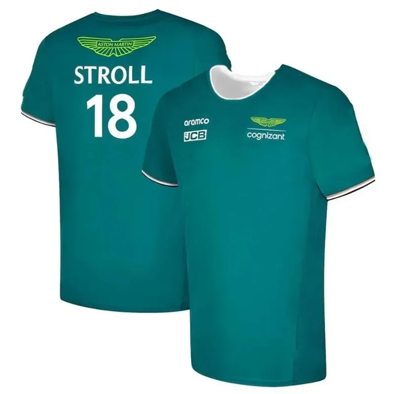 Hot Aston Martin 2023 F1 Team T-shirts Spanish Racing Driver Fernando Alonso 14 And Stroll 18 Hot Sale 3D Kids T-shirts