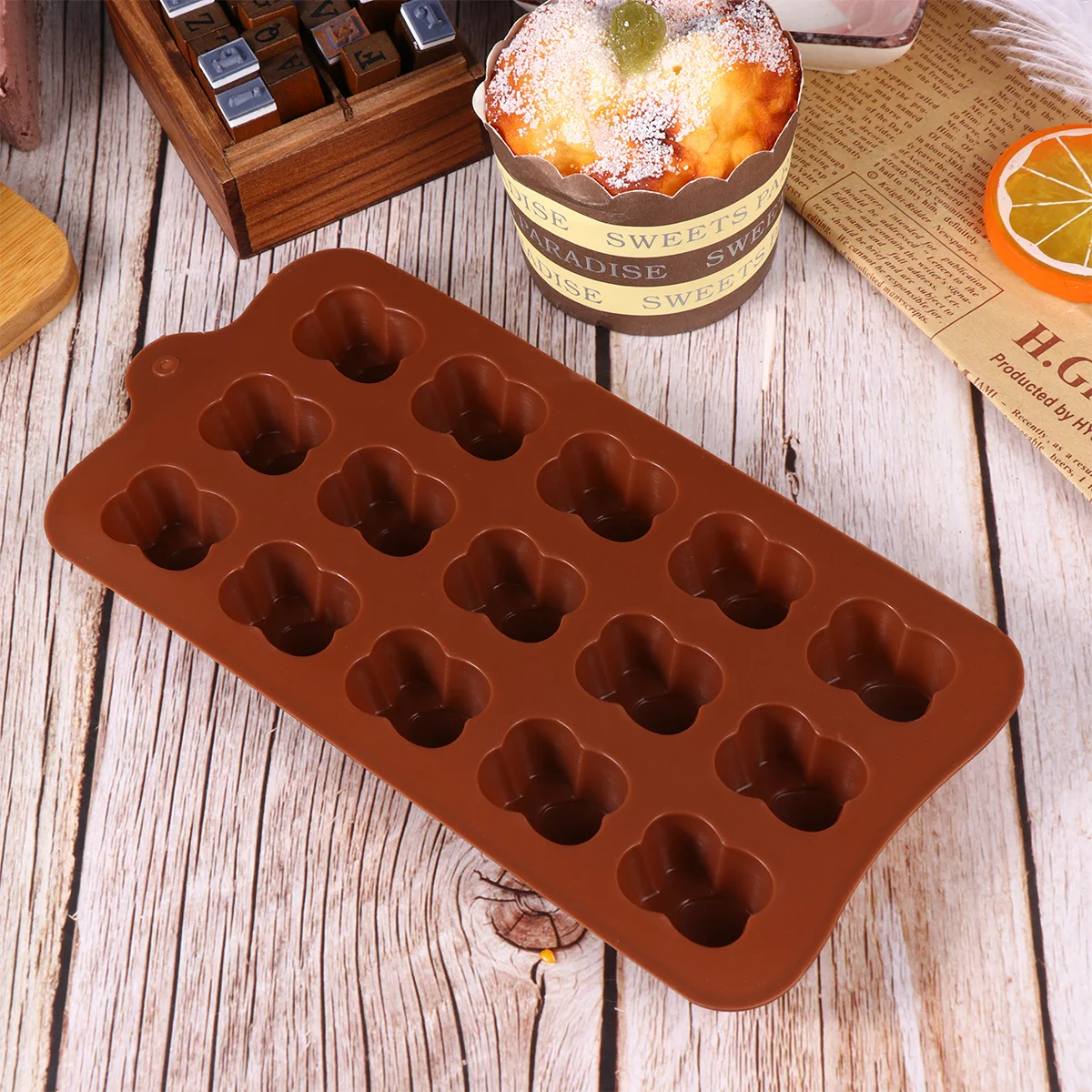 Moldes creativos de silicona para Chocolate, herramientas multiusos para hornear, Chocolate, caramelo, pastel, Fondant, herramientas creativas para hornear, 2 uds.