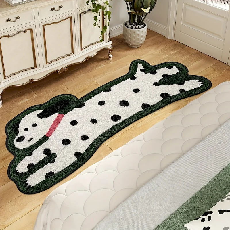 VIKAMA Cute Dog Shaped Irregular Running Carpet Soft Fluffy Non Slip Washable Area Carpet Cartoon Animal Home Decoration