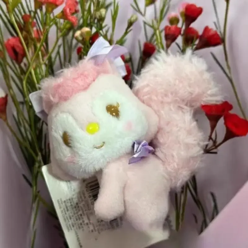 My Melody Friend Vintage Edition Pink Squirrel Plush Keychain Soft Stuffed Animal Toy For Bag Backpack Purse Decoration Gift