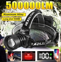 Aluminum Alloy Rechargeable Headlamp Super Bright with 3 Modes Motion Sensor Adjustable Front Head LED Light