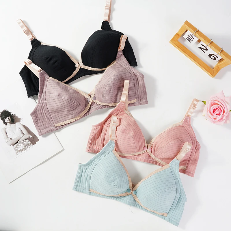 Cotton Bra พยาบาลฤดูร้อน Breathable ยกทรงให้นมบุตรสำหรับสตรีคลอดบุตร Bra Plus ขนาดใหญ่ Easy Feeding ชุดชั้นในไร้สาย