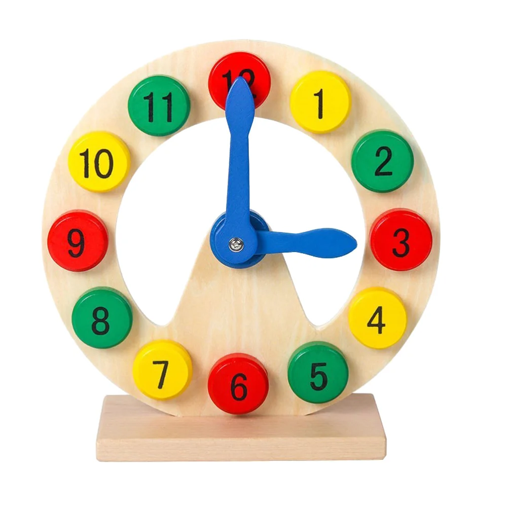 Clock Puzzle Wooden Digital Child Toddler Childrens Toys Teaching Time Colorful