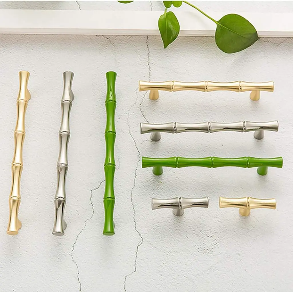 10Pcs Zinc Bamboo Pattern Cabinet Bar Pull Handle