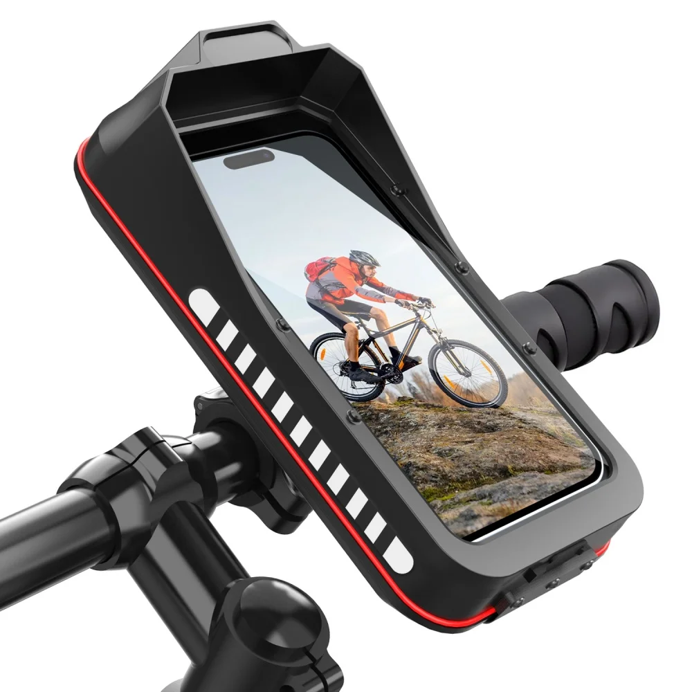 

Waterproof Motorcycle Bicycle Mobile Phone Holder Universal Quick Lock Bike Scooter Handlebar Stand for 4.7-7.0 inches Devices