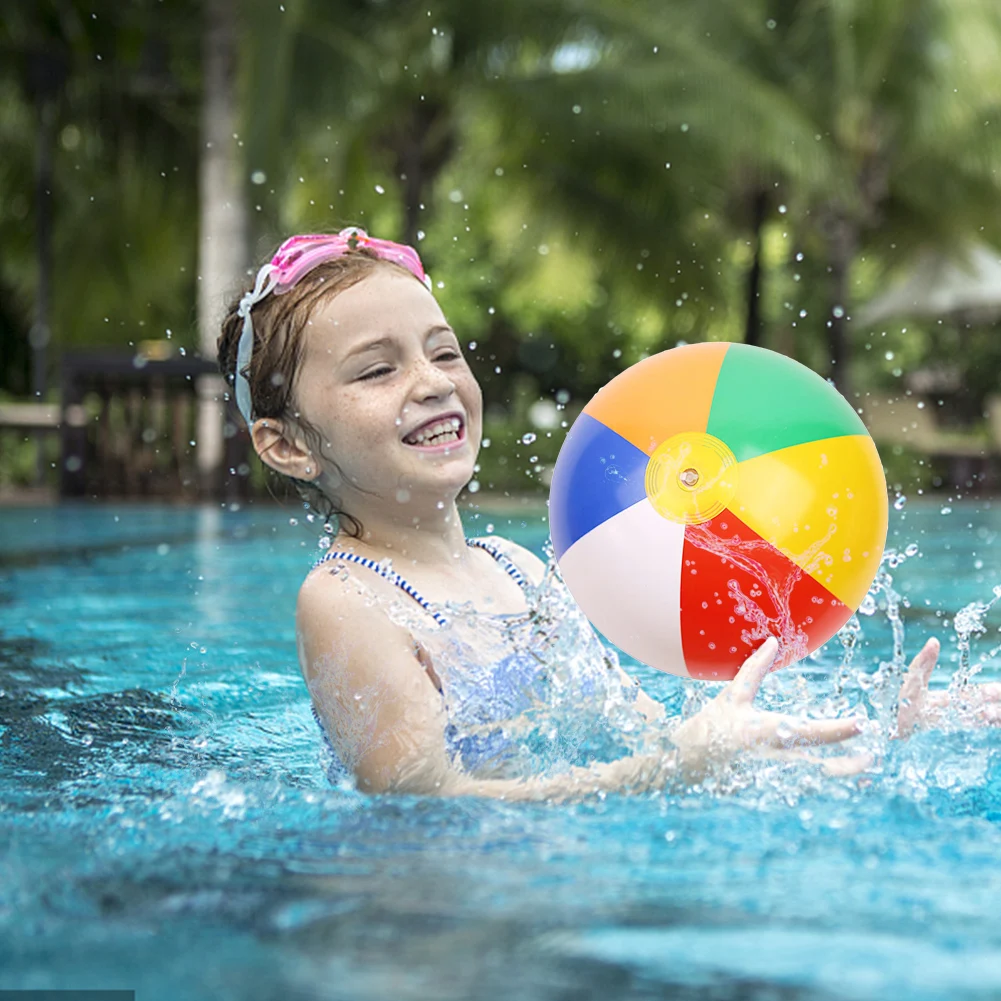 Bola de praia inflável piscina jogar balão arco-íris cor verão brinquedo água aniversário piscina festa favor para 3 + criança meninos meninas