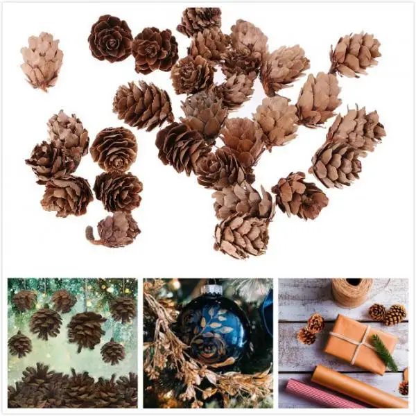 60Pcs Mini Decorative Pinecone Pine Cones Fall Winter Holiday Home Decoration