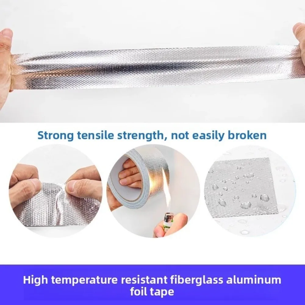 5/10Meters Air Conditioning Pipe Wrapping Tape Waterproof Sun-proof Fiberglass Aluminum Foil Tapes Heat-insulating