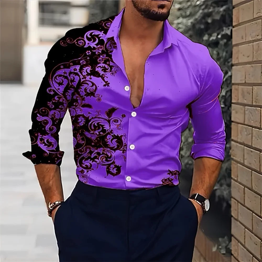 Hot Selling 16 Color Men\'s Shirts Classic Long Sleeve Shirts Loose Style Hawaiian Shirts Fashion Casual Shirts Plus Size 6XL