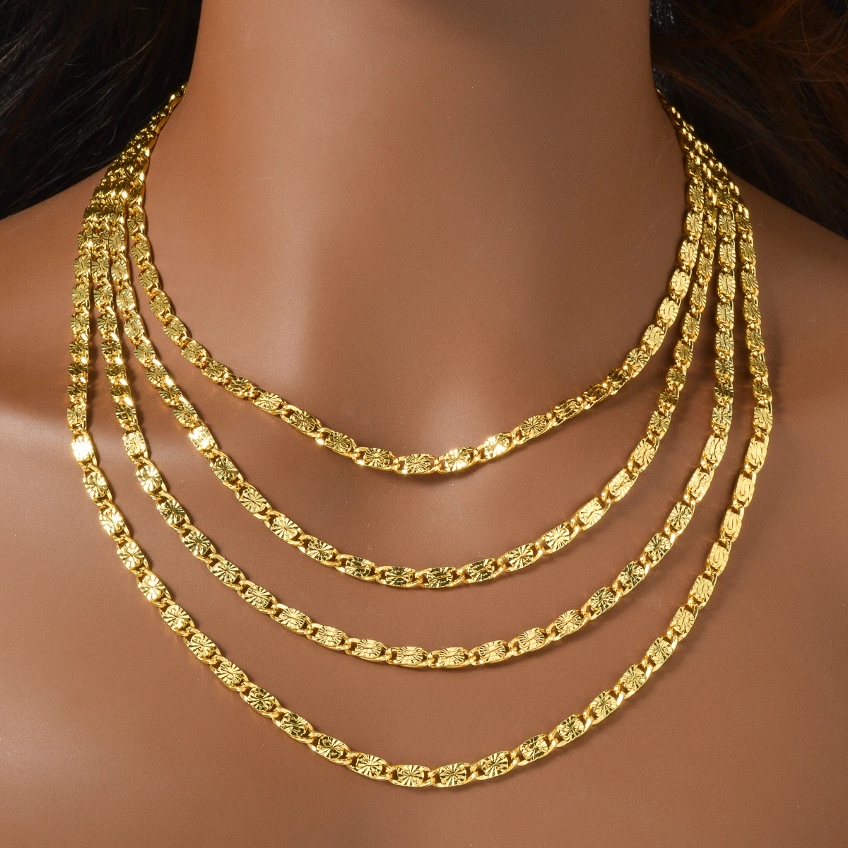 Classic Irregular 18k Gold Plated Copper Necklace New Fashion Pattern Dubai Link Chain for Women High-Quality Jewelry Gift