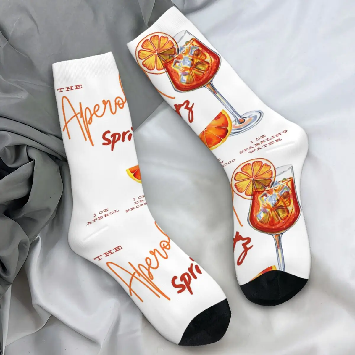 Aperols Spritzs Socks Spring Italian Wine Stockings Gothic Men Comfortable Socks Graphic Outdoor Anti Bacterial Socks