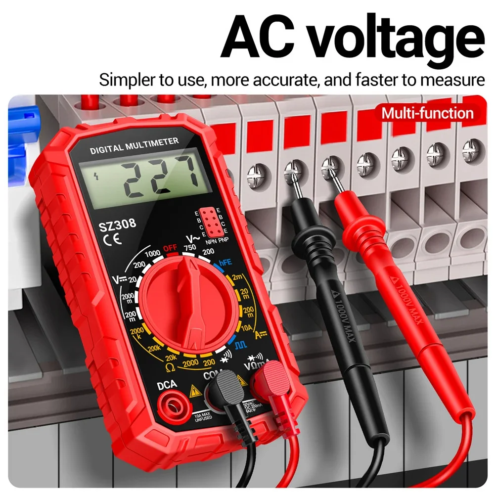 ANENG SZ308 Digital Multimeter AC/DC Current Meter Voltage Resistance Meter Electrician LCD Backlight Ohm Square Wave Test image 2