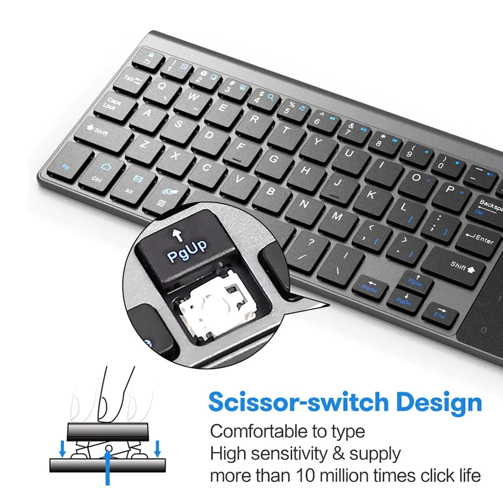 

2.4Ghz Wireless Keyboard With Number Touchpad Portable Thin Numeric Keypad For Tablet Desktop Laptop PC Dropshipping Wholesale