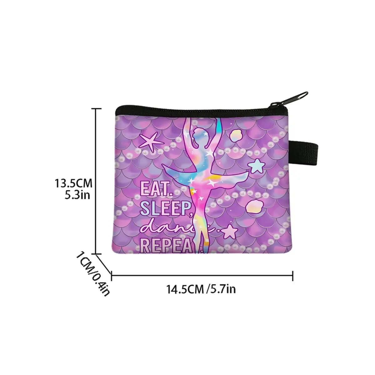 Yoga Dance Coin Purse Best Gifts for Boy/Girls 2D Flat Cartoon Cute Storage Bag with Zipper Closure for Children's Wallet
