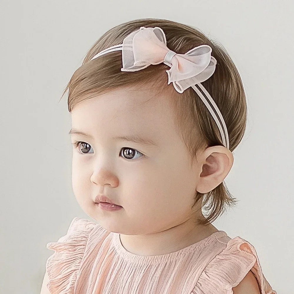 

0-12M Baby Girl Headbands Princess Bow Hair Band Cute Infant Toddler One Hundred Days Birthday Christening Accessories