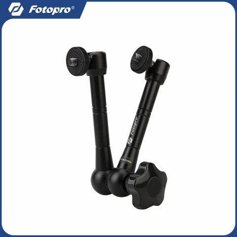 Fotopro 11" Magic Arm Both 1/4 Inch Thread Screw Adjustable Articulating Magic Arm for Tripod LED Light Monitor Microphone