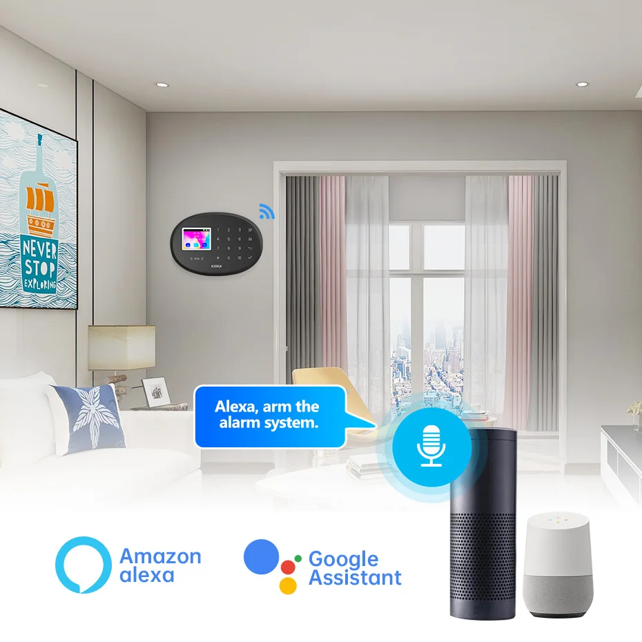 

KERUI 4G Alarm Tuya Smart WIFI Home Alarm Security W204 Wireless Burglar Alarm Alexa Smart Life Products Infrared Motion Sensor