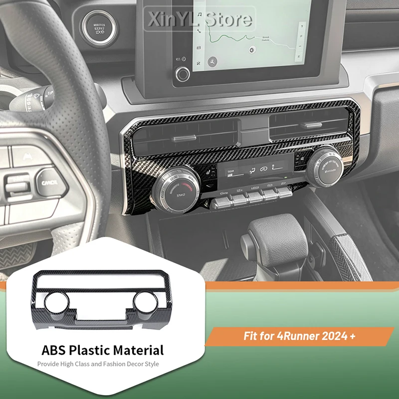 Car AC Control Panel Cover Decoration Trim ABS Carbon Fiber Grain for 4Runner 2024 2025 2026 Up Car Interior Accessories