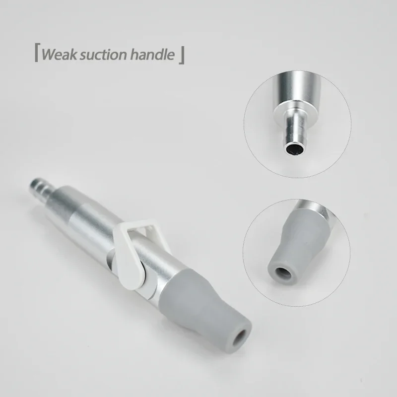 3PCS/5PCS Dental Weak Suction Handle Saliva Ejector with Valve Tip Adapter and Gray Silicone Cover