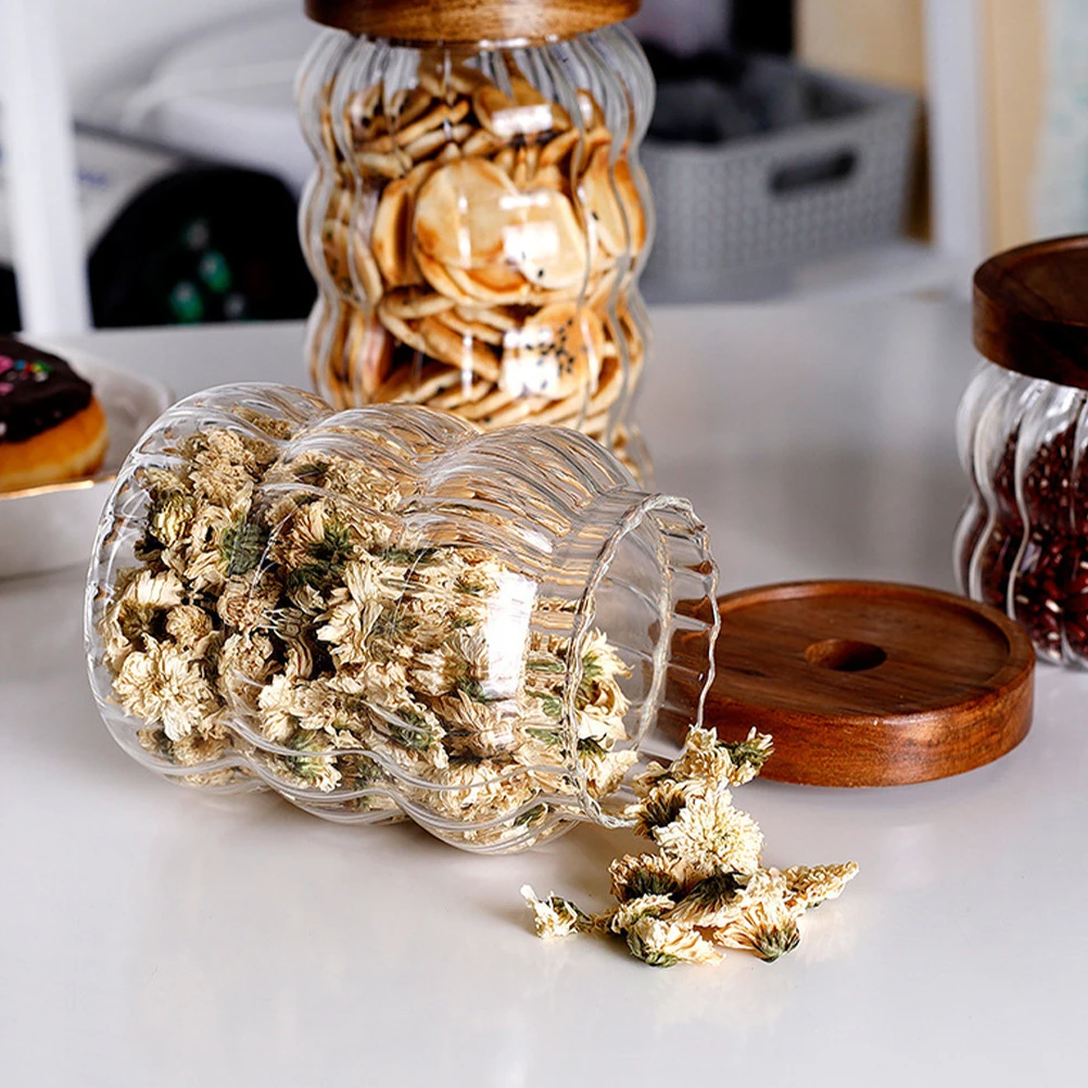 

3 Pcs Airtight Tea Dust-proof Food Container Coffee Jars with Lids Glass Storage Flour Home Can