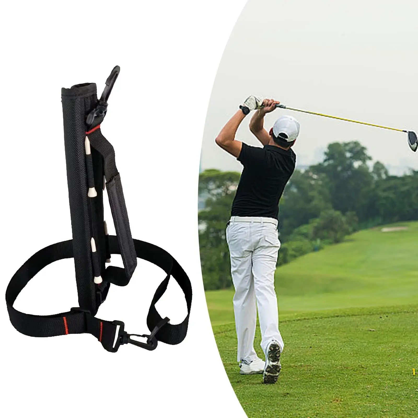 Golf Club Bag Foldable Driving Range Portable Golf Course with Shoulder Strap Pouch Hand Bag Carry Bag for Beginners Adults Kids