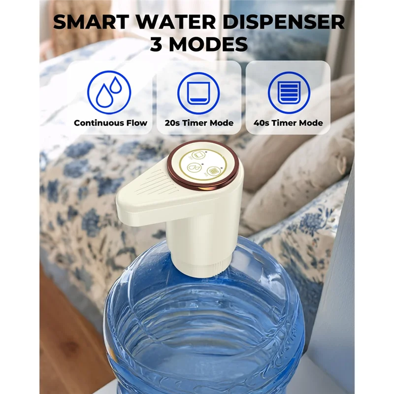 B98A-Water Dispenser, Portable Electric Water Bottle Pump With Timer Function,For 5 Gallon Bottles–For Home, Kitchen, Camping Us