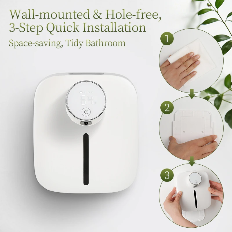 New Soap Dispenser Automatic Wall-mounted Rechargeable Temperature Display Liquid Foam Soap Dispensers Hand Sanitizer Machine