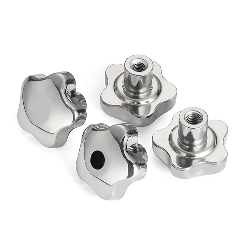 M6 M8 M10 M12 M14~M20 304 Stainless Steel  Female Thread Star Knob Handles Blind/Through Hole Handwheel Star Handle Nut Handle