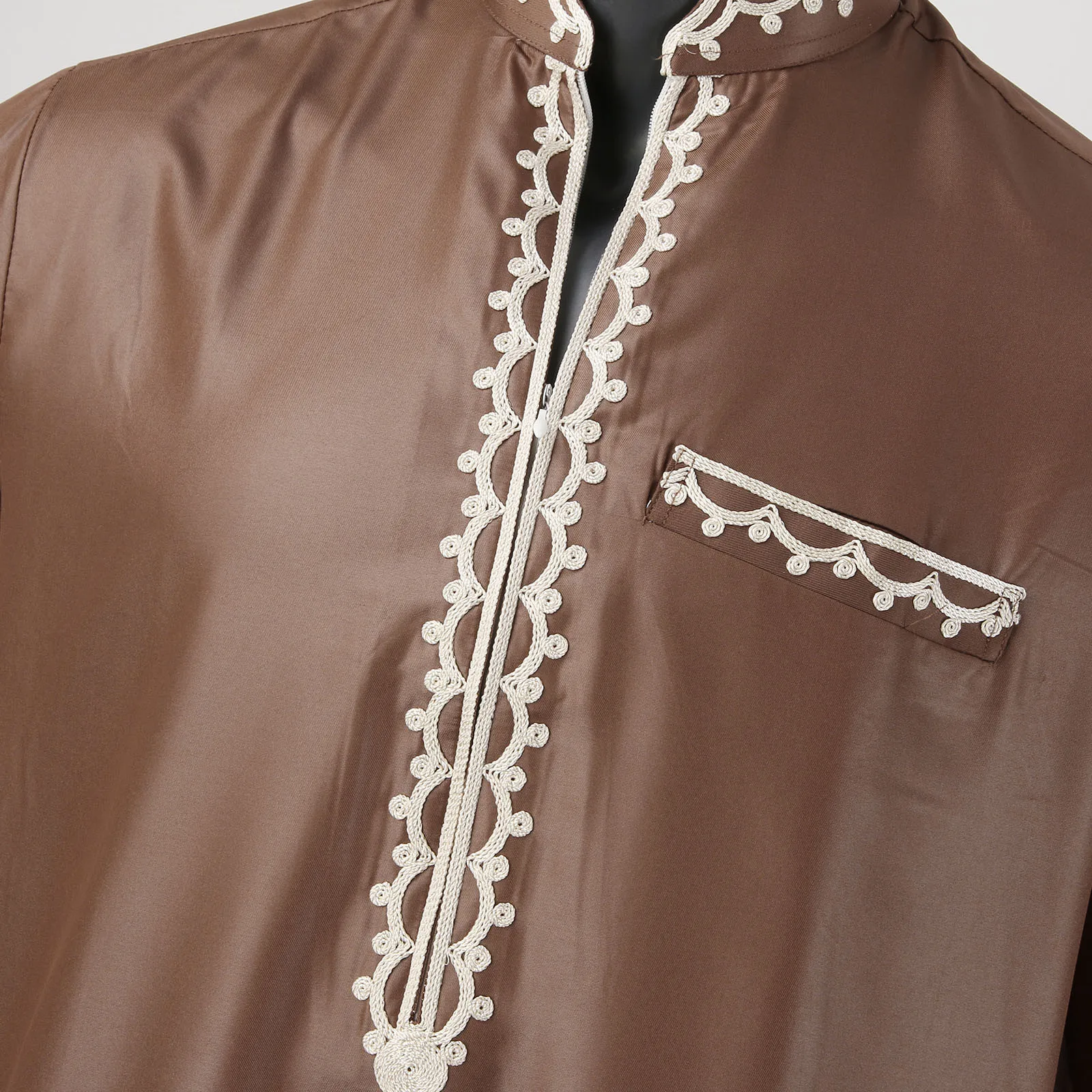 Conjunto de veste muçulmana estilo étnico retrô masculino, vestido elegante e fino, vestimenta islâmica Abaya Dubai, moda verão