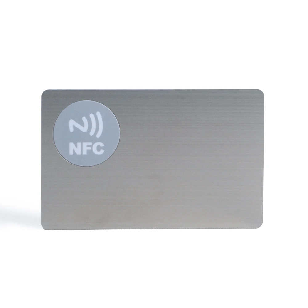 5 peças cartão nfc de metal nfc 215/216 chip, chip sle4442 de contato, cartão digital social de negócios inteligentes, 13.56mhz